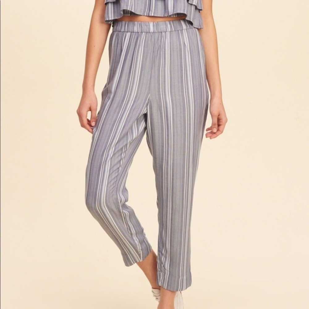 Hollister Blue White Stripe Pants - S